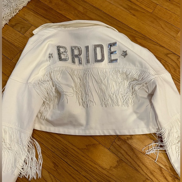 Easter Label bride sequin fringe denim jacket - Picture 4 of 4